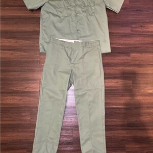 Dickies Icon Workwear Suit: 2XL Shirt & 40x32 Pant - Iceberg Green